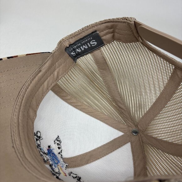 Simms Fishing Camo Snapback Trucker Cap Hat Fly Away Fly Shop Sitka Alaska NEW - Picture 7 of 8